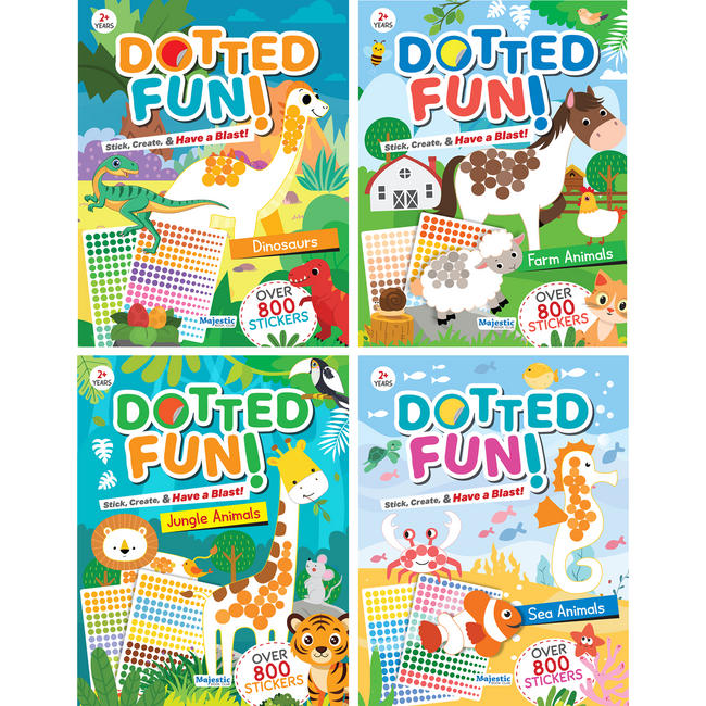 Dotted Sticker Books Set of 4 for Kids | 3200+ Dot Stickers Book for Age 2+ | Early Learning Activity Books for Kids | Fun & Engaging Stickers Book for Kids & Children