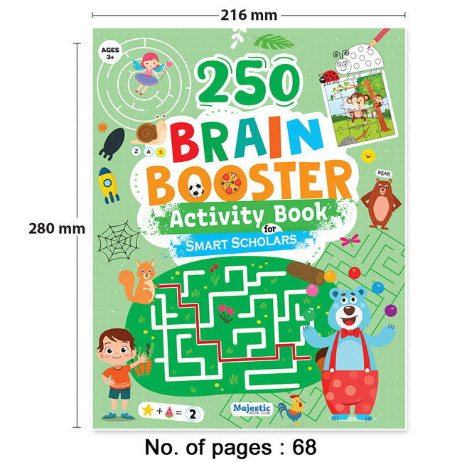 Brain Booster Activity Book for Children Age 5+| 250 Engaging Brain Booster Activities to Enhance Focus and boost Problem-Solving Skills | Fun Learning