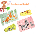 The Book Tree Play & Learn Stick Puzzle Set - 24 Dual-Sided Pieces for Kids - Explore Animal Families & Numbers - Ideal Educational Gift for Ages 3 and Up