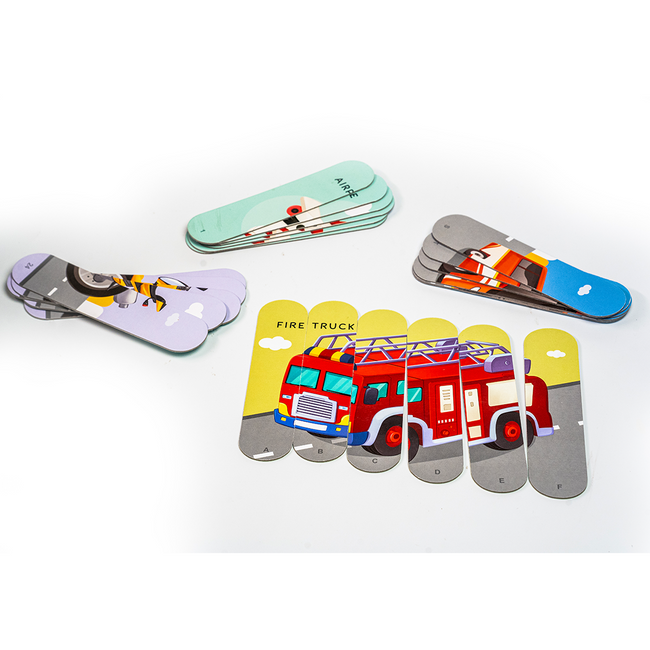 The Book Tree Transport Adventure Stick Puzzle Set - 24 Dual-Sided Pieces - Explore Vehicles & Machines - Perfect Educational Gift for Curious Minds, Ages 3+