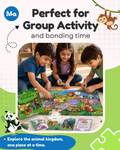 Puzzle Play Jungle Animals Floor Puzzle for Kids | 35 Piece Jigsaw Puzzle + 25 Flash Cards | Educational Learning Toy for Boys & Girls Age 4+ | Lion, Giraffe, Gorilla & More