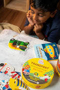 Transport Puzzle Box for Kids Age 2+ I Educational Toy with 60 Jigsaw Puzzle Pieces + 1 Board Book