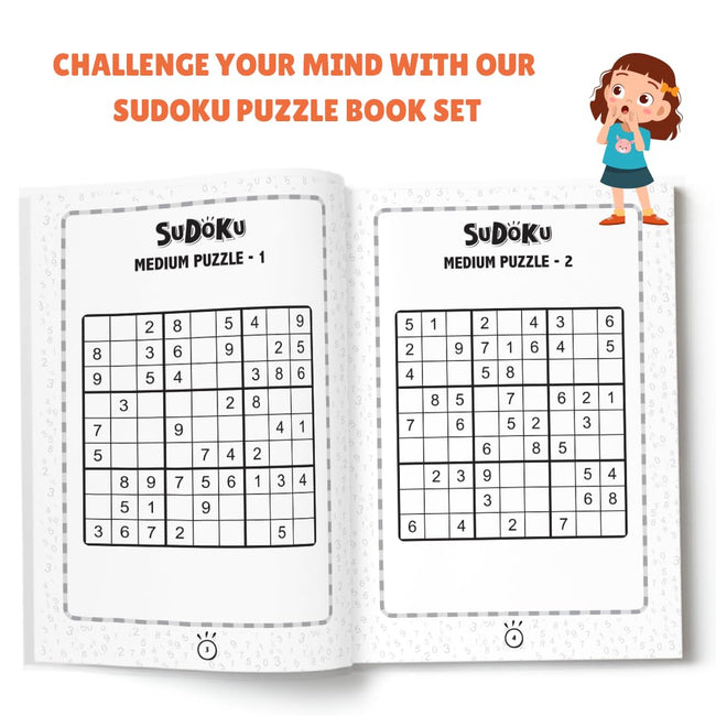 Sudoku Puzzle Books for Kids 4+ (Set of 4) – 500+ Brain Games Puzzle | 4 Levels of Challenge