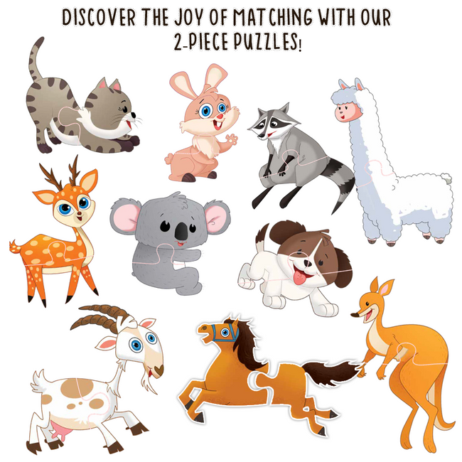 Animal Puzzle Box for Kids Age 2+ | Educational Toy with 60 Jigsaw Puzzle Pieces + 1 Board Book