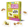 Bright Brain 3 Letter Words Puzzle - Learn to Spell 20 Three Letter Words 60 Pieces- Beautiful Colorful Pictures Age 4+ Gift Box