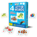 Bright Brain 4 Letter Words Puzzle - Learn to Spell 20 Four Letter Words 80 Pieces- Beautiful Colorful Pictures (Age 4+), Gift Box