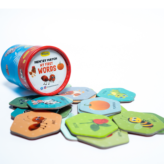 Memory Match Game: My First Words β 24 Durable Cards, 12 Word-Themed Pairs, Brain-Boosting Educational Game for Early Learners, Toddlers, and Families