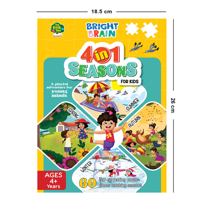Bright Brain 4 in 1 Indian Seasons Jigsaw Puzzle for Kids, 60 Piece Puzzles | Educational Toy for Ages 3 and Above, Gift Box