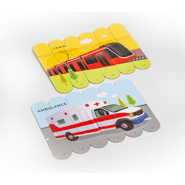 The Book Tree Transport Adventure Stick Puzzle Set - 24 Dual-Sided Pieces - Explore Vehicles & Machines - Perfect Educational Gift for Curious Minds, Ages 3+