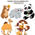 Animal Puzzle Box for Kids Age 2+ | Educational Toy with 60 Jigsaw Puzzle Pieces + 1 Board Book
