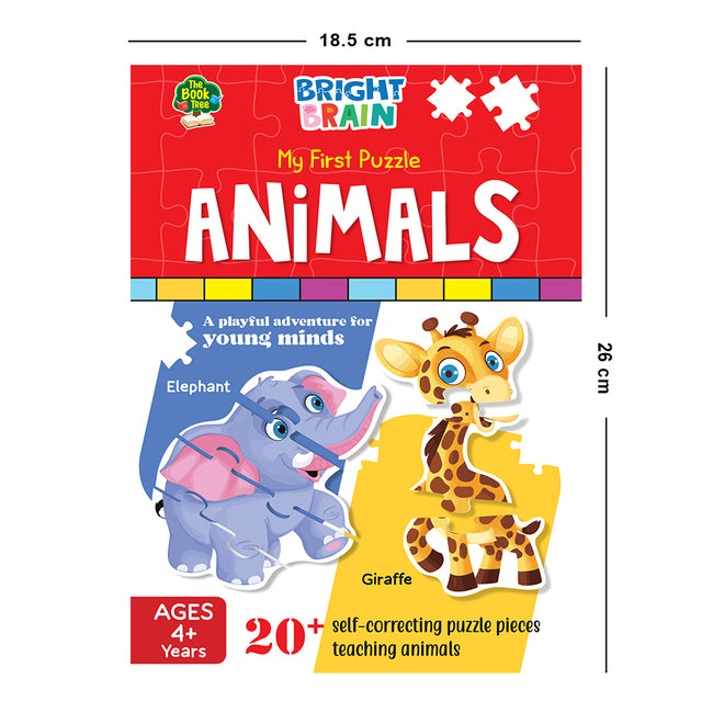 Bright Brain Animals Puzzle 20+ Big Size Piece Jigsaw Puzzle for Preschoolers, Educational Toy for Learning Animals, Gifts for Kids Ages 3 to 6