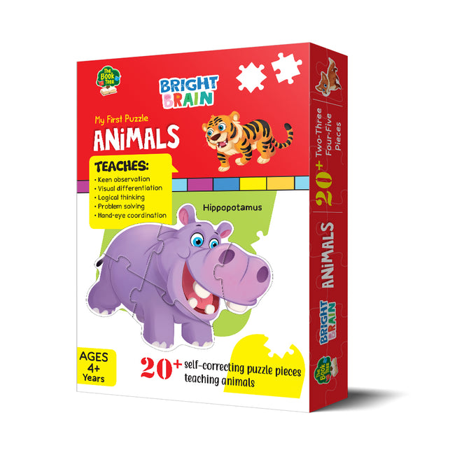 Bright Brain Animals Puzzle 20+ Big Size Piece Jigsaw Puzzle for Preschoolers, Educational Toy for Learning Animals, Gifts for Kids Ages 3 to 6