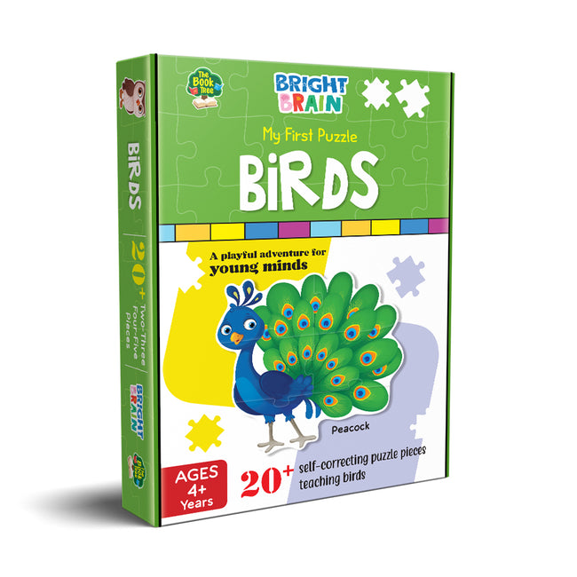 Bright Brain Birds 20+ Piece Jigsaw Puzzle for Preschoolers, Educational Toy for Learning Different Birds, Gifts for Kids Ages 3 to 6