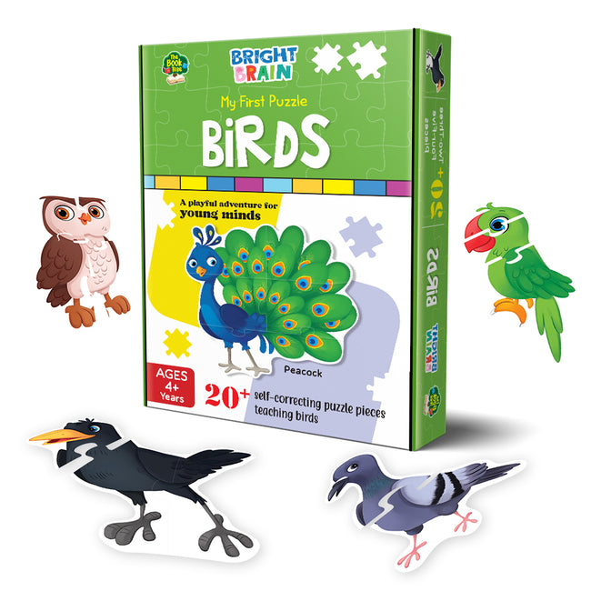Bright Brain Birds 20+ Piece Jigsaw Puzzle for Preschoolers, Educational Toy for Learning Different Birds, Gifts for Kids Ages 3 to 6