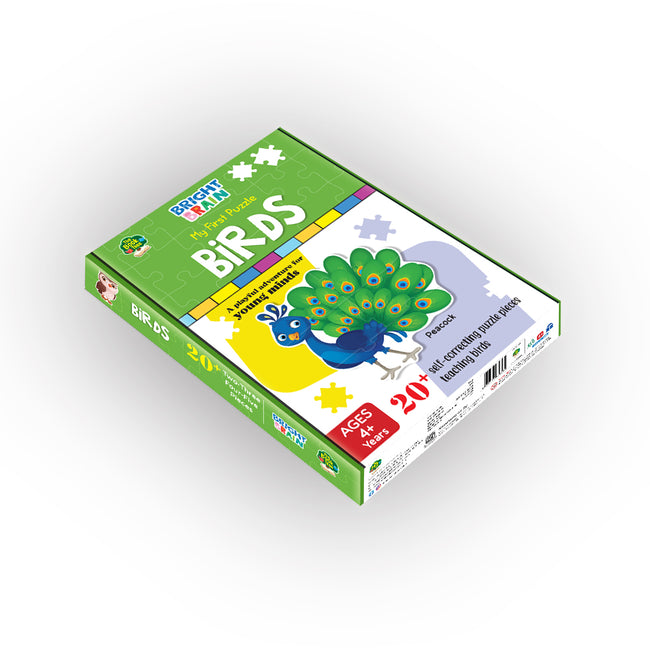 Bright Brain Birds 20+ Piece Jigsaw Puzzle for Preschoolers, Educational Toy for Learning Different Birds, Gifts for Kids Ages 3 to 6