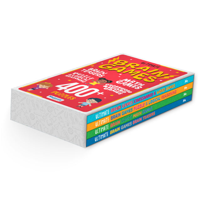 400+ Brain Boosting Activity Book for 6+ Years Old Kids | Set of 4 book - 400+ activities with Maths Games, Brain Teasers, Puzzle & Logical Reasoning, Crosswords & Word Games