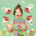Bright Brain Bugs and Blossoms Match and Play Game, 8 Flowers 32 Bug Cards, Sorting Color Matching Toy