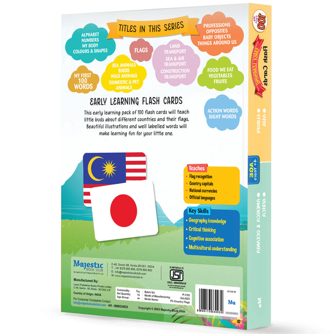 My First 100 Illustrated Flashcards: Continents - Explore continents, countries, flags, capitals, currencies, languages, and cultural facts.