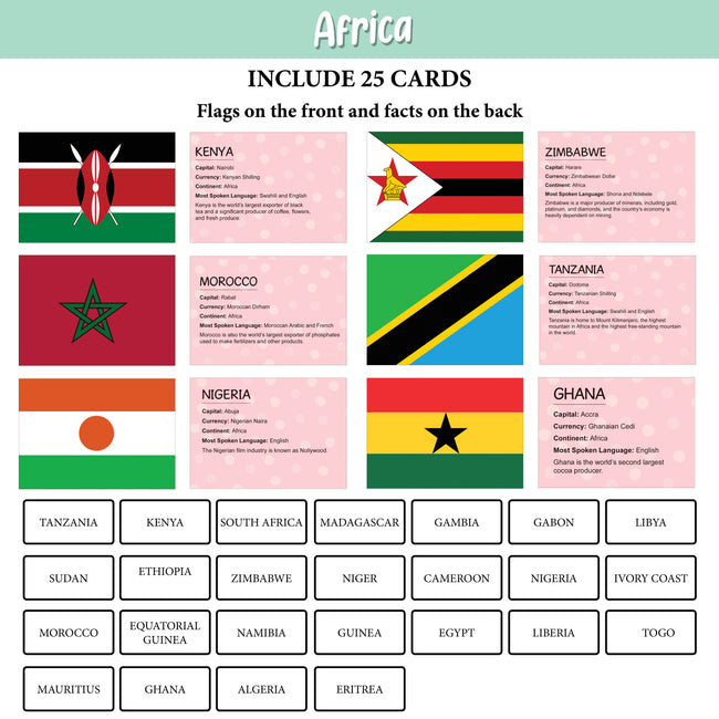 My First 100 Illustrated Flashcards: Continents - Explore continents, countries, flags, capitals, currencies, languages, and cultural facts.