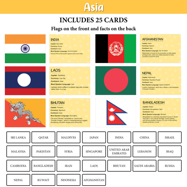 My First 100 Illustrated Flashcards: Continents - Explore continents, countries, flags, capitals, currencies, languages, and cultural facts.