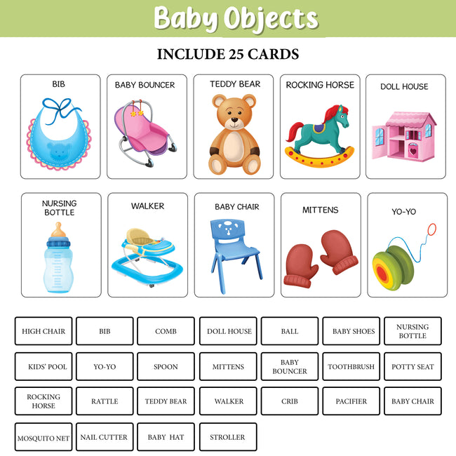 My First 100 Illustrated Flashcards: Professions, Opposites, Baby Objects and Things Around Us - Delightful Illustrations and Well-Labelled Words, Inspiring Toddlers' imaginations.| Best for Gifting