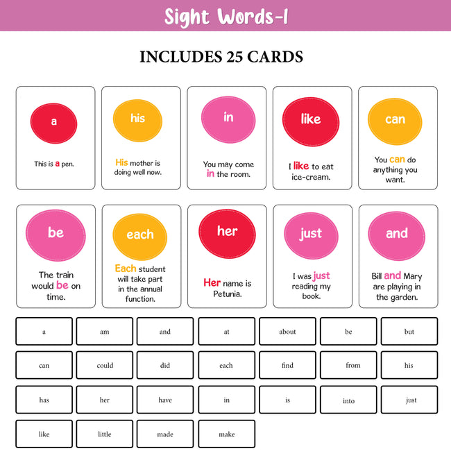 My First 100 Illustrated Flashcards: Sight & Action Words - Immerse young learners in a world of essential sight words and action words, fostering literacy skills and vocabulary development through engaging action and recognition.