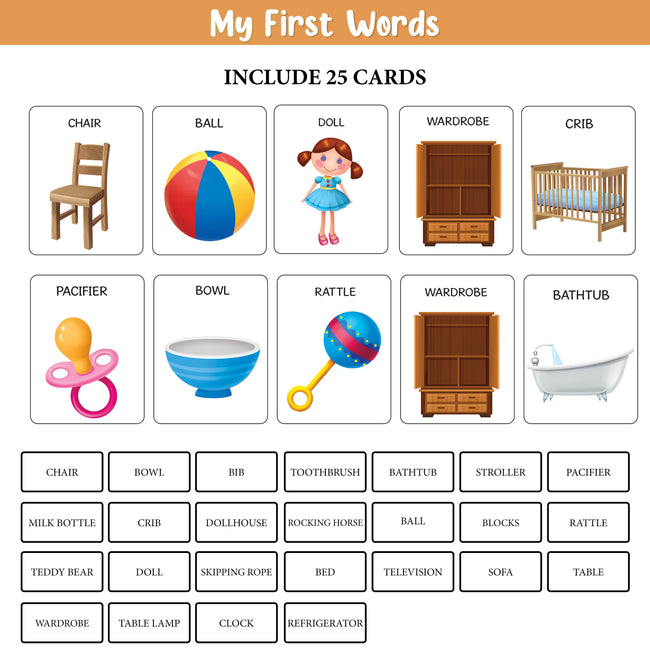My First 100 Words: Illustrated Flashcards for Early Language Skills and Vocabulary Enrichment| Best for Gifting
