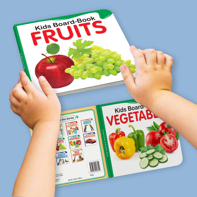 Early Learning Board Book Set for Kids Ages 1+ | 5 Book Set for Toddlers | ABC, Numbers, Fruits, vegetables, Hindi Alphabet | Ideal gift for 1+ Year Old Boys and Girls | Educational Picture Board Books