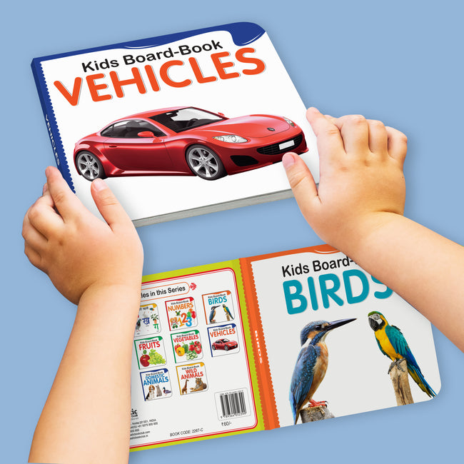 Early Learning Board Book Set for Kids Ages 1+ | 5 Book Set for Toddlers | Shapes & Colours, Birds, Domestic Animals, Wild Animals, and Vehicles | Gift for 1+ Year Old Boys and Girls | Educational Picture Board Books