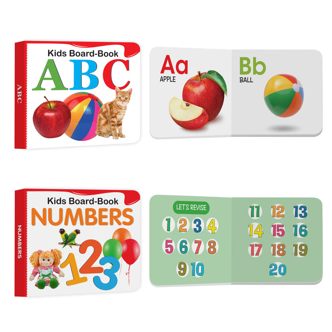 Early Learning Board Book Set for Kids Ages 1+ | 5 Book Set for Toddlers | ABC, Numbers, Fruits, vegetables, Hindi Alphabet | Ideal gift for 1+ Year Old Boys and Girls | Educational Picture Board Books