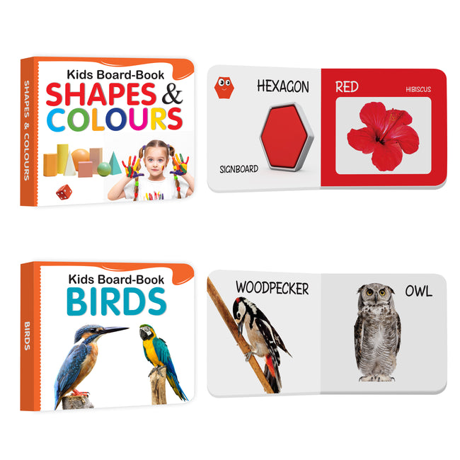 Early Learning Board Book Set for Kids Ages 1+ | 5 Book Set for Toddlers | Shapes & Colours, Birds, Domestic Animals, Wild Animals, and Vehicles | Gift for 1+ Year Old Boys and Girls | Educational Picture Board Books