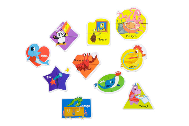 Shapes Puzzle Box for Kids Age 2+ I Educational Toy with 20 Jigsaw Puzzle Pieces + 1 Board Book