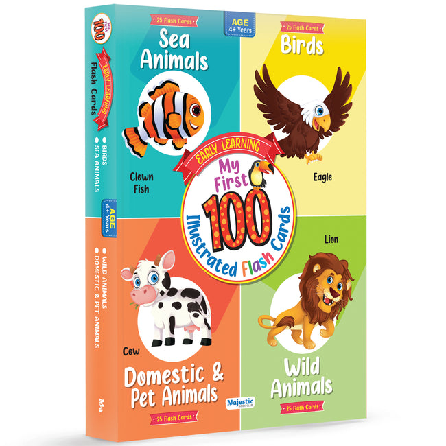 My First 100 Illustrated Flashcards: Animals - Explore The Animal Kingdom with Vibrant Illustrations, Fostering Early Learning and Curiosity in Toddlers.