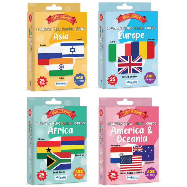 My First 100 Illustrated Flashcards: Continents - Explore continents, countries, flags, capitals, currencies, languages, and cultural facts.