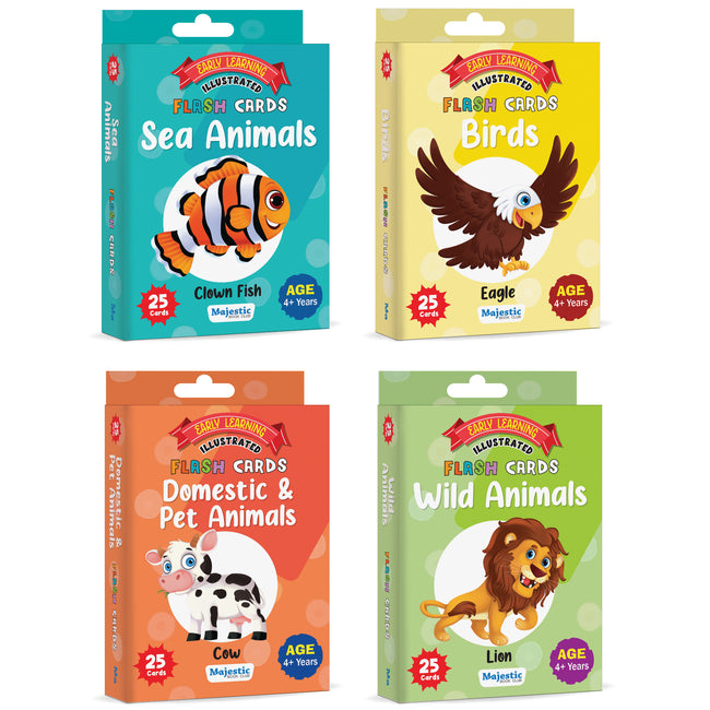 My First 100 Illustrated Flashcards: Animals - Explore The Animal Kingdom with Vibrant Illustrations, Fostering Early Learning and Curiosity in Toddlers.