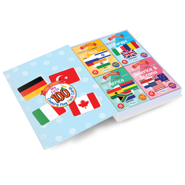 My First 100 Illustrated Flashcards: Continents - Explore continents, countries, flags, capitals, currencies, languages, and cultural facts.