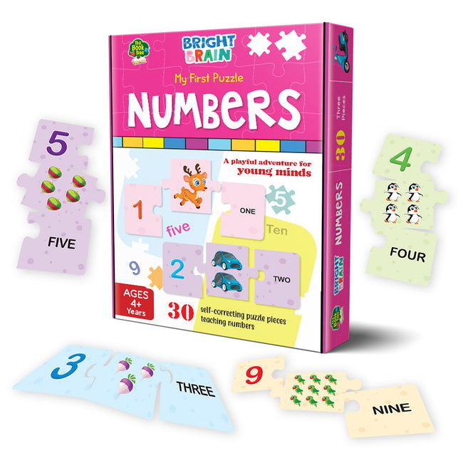Bright Brain Numbers 30 Piece Jigsaw Puzzle for Preschoolers, Educational Toy for Learning 123, Gifts for Kids Ages 3 to 6