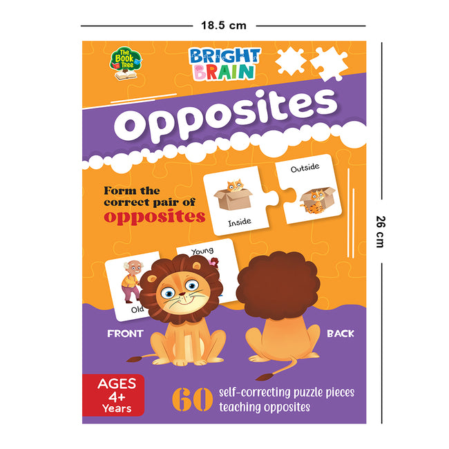 Bright Brain Opposites 60 Piece Jigsaw Puzzle for Preschoolers, Educational Toy for Learning Opposites, Gifts for Kids Ages 3 to 6