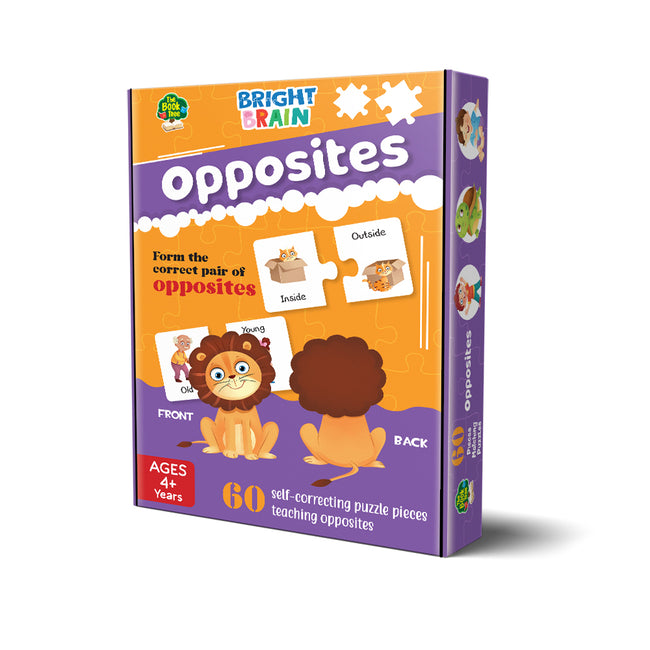 Bright Brain Opposites 60 Piece Jigsaw Puzzle for Preschoolers, Educational Toy for Learning Opposites, Gifts for Kids Ages 3 to 6