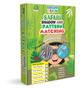 Jungle Animals Sorting Game, Bright Brain Safari Shadow & Pattern Matching Puzzle for Kids, Montessori Educational Toy