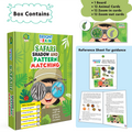 Jungle Animals Sorting Game, Bright Brain Safari Shadow & Pattern Matching Puzzle for Kids, Montessori Educational Toy