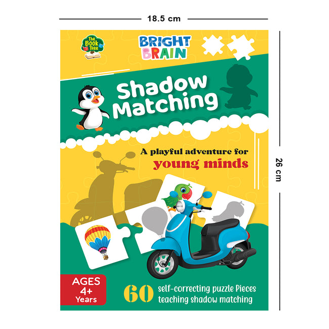 Bright Brain Shadow Matching 60 (30 Sets) Piece Jigsaw Puzzle for Preschoolers, Educational Toy for Learning Matching Pictures with It's Shadow, Gifts for Kids Ages 3 to 6