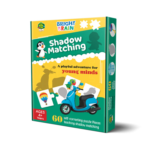 Bright Brain Shadow Matching 60 (30 Sets) Piece Jigsaw Puzzle for Preschoolers, Educational Toy for Learning Matching Pictures with It's Shadow, Gifts for Kids Ages 3 to 6