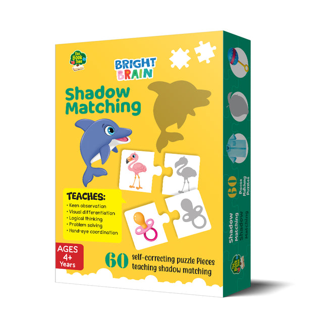 Bright Brain Shadow Matching 60 (30 Sets) Piece Jigsaw Puzzle for Preschoolers, Educational Toy for Learning Matching Pictures with It's Shadow, Gifts for Kids Ages 3 to 6