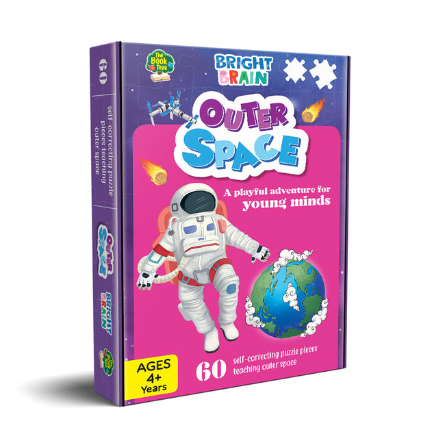 Bright Brain Outer Space 60 Piece Jigsaw Puzzle for Preschoolers, Educational Toy for Learning Space, Gifts for Kids Ages 3 to 6