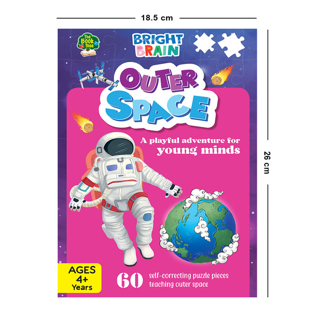 Bright Brain Outer Space 60 Piece Jigsaw Puzzle for Preschoolers, Educational Toy for Learning Space, Gifts for Kids Ages 3 to 6