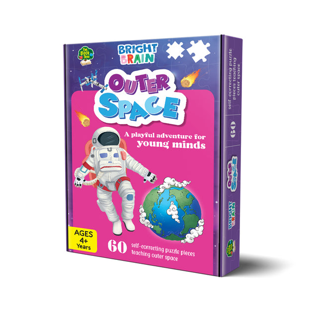 Bright Brain Outer Space 60 Piece Jigsaw Puzzle for Preschoolers, Educational Toy for Learning Space, Gifts for Kids Ages 3 to 6