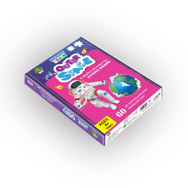 Bright Brain Outer Space 60 Piece Jigsaw Puzzle for Preschoolers, Educational Toy for Learning Space, Gifts for Kids Ages 3 to 6