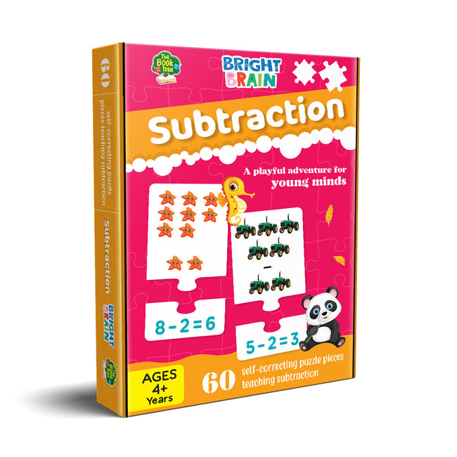 Bright Brain Subtraction Puzzle for Kids Ages 3 and up - Fun Math Challenges - 60 Puzzle Pieces - Boosts Problem-Solving Skills | Best for Gifting | by Majestic BookClub