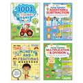 Majestic Book Club 4 Book Activity Set for Kids Age 5-8 | 1001 Activities, Addition & Subtraction, Multiplication & Division, Time Money & Fractions Workbook